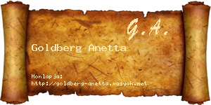 Goldberg Anetta névjegykártya
